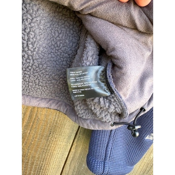 Gerry Mens Full Zip Sherpa Lined Waffle Knit Jacket Navy Blue 1047676 Large - Picture 3 of 4